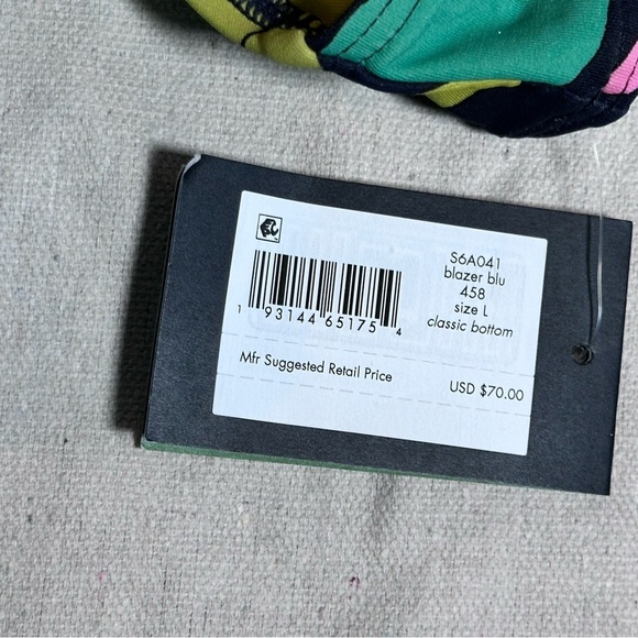 Kate Spade Navy and Green Floral Bikini Large Halter Top High Cut Bottom New - Picture 9 of 10